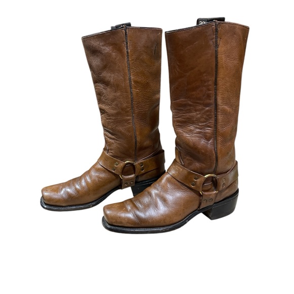 Acme Men Vintage Boots Biker Motorcycle Tall Leather Cowboy USA Brown Size 10.5D - Picture 16 of 16